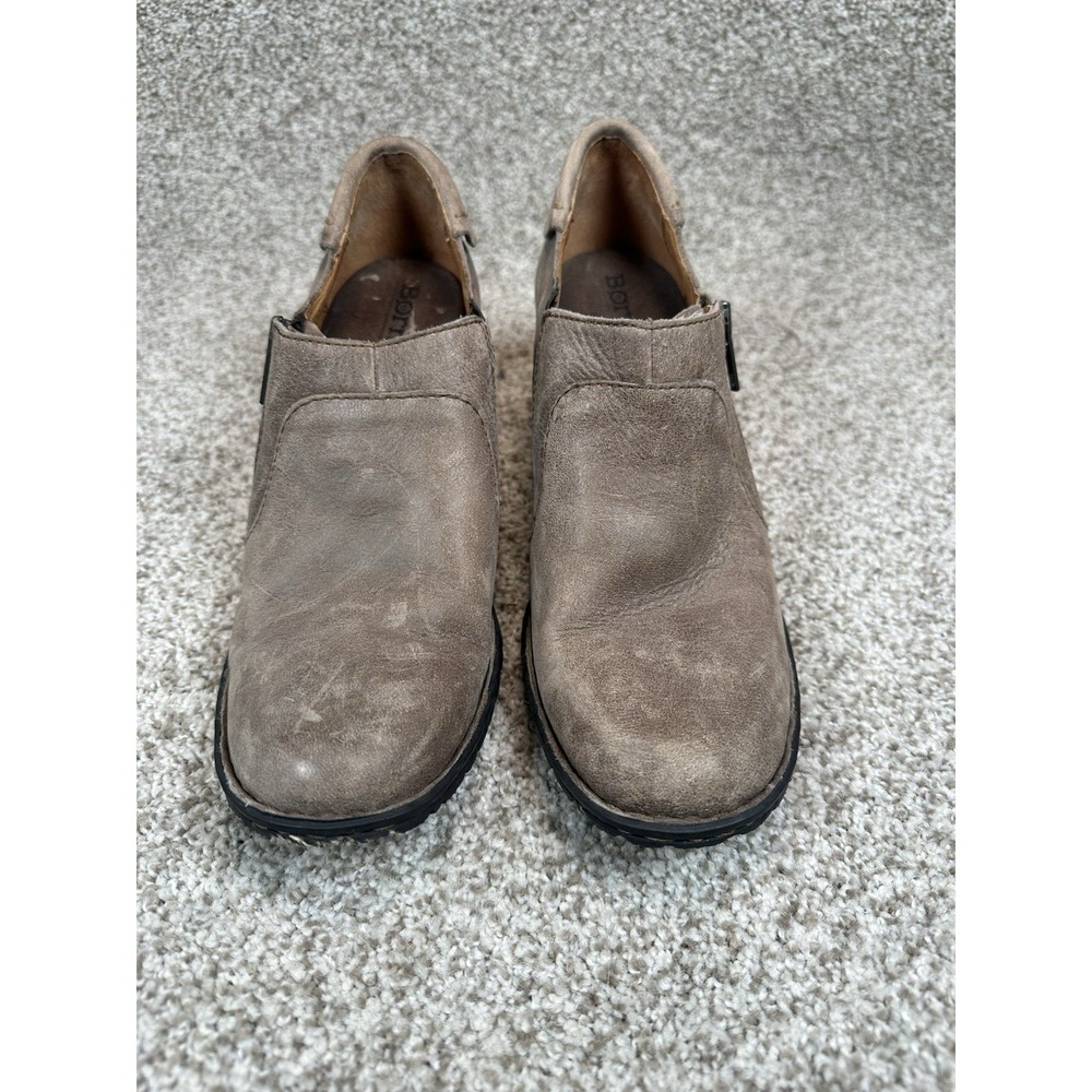 Born Rowan Women's Taupe Leather Side Zip Ankle Bootie Shoe Size 9 - Picture 2 of 11